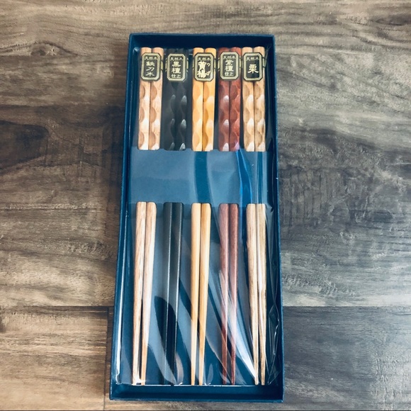 New Elegant Boxed Gift 5 Pairs Chopsticks Set - Picture 8 of 8